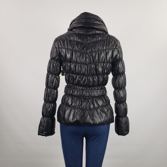 Beulah Black Puffer Belted Jacket Size S - Picture 5 of 8